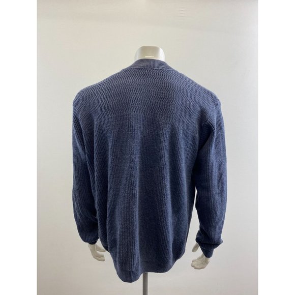Northern Element Men's Vintage Henley Neck Sweater Size Medium Blue Long Sleeve - Picture 3 of 4